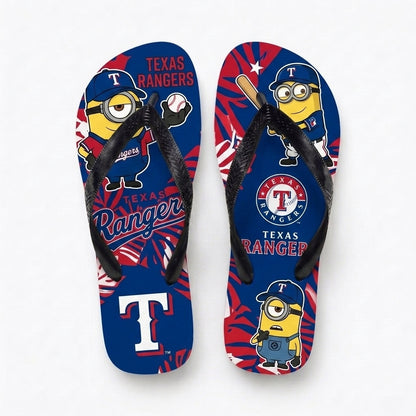 Cartoon Yellow Character Baseball Flip Flops, Sport Fan Sandals | 30 Teams Available