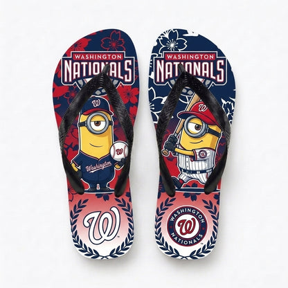 Cartoon Yellow Character Baseball Flip Flops, Sport Fan Sandals | 30 Teams Available