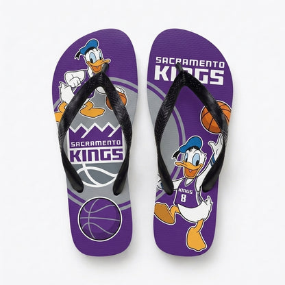 Cartoon Duck Basketball Flip Flops, Sport Fan Sandals | 30 Teams Available