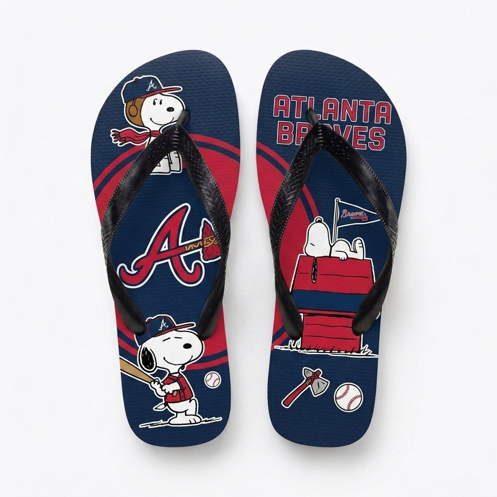 Cartoon Beagle Baseball Flip Flops, Sport Fan Sandals | 30 Teams Available