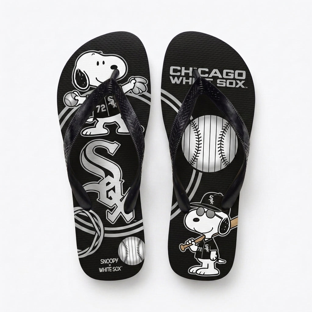 Cartoon Beagle Baseball Flip Flops, Sport Fan Sandals | 30 Teams Available