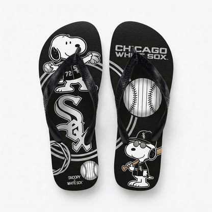 Cartoon Beagle Baseball Flip Flops, Sport Fan Sandals | 30 Teams Available