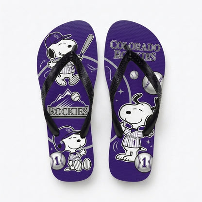 Cartoon Beagle Baseball Flip Flops, Sport Fan Sandals | 30 Teams Available