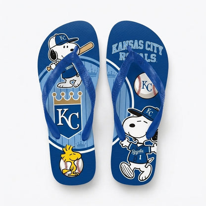 Cartoon Beagle Baseball Flip Flops, Sport Fan Sandals | 30 Teams Available