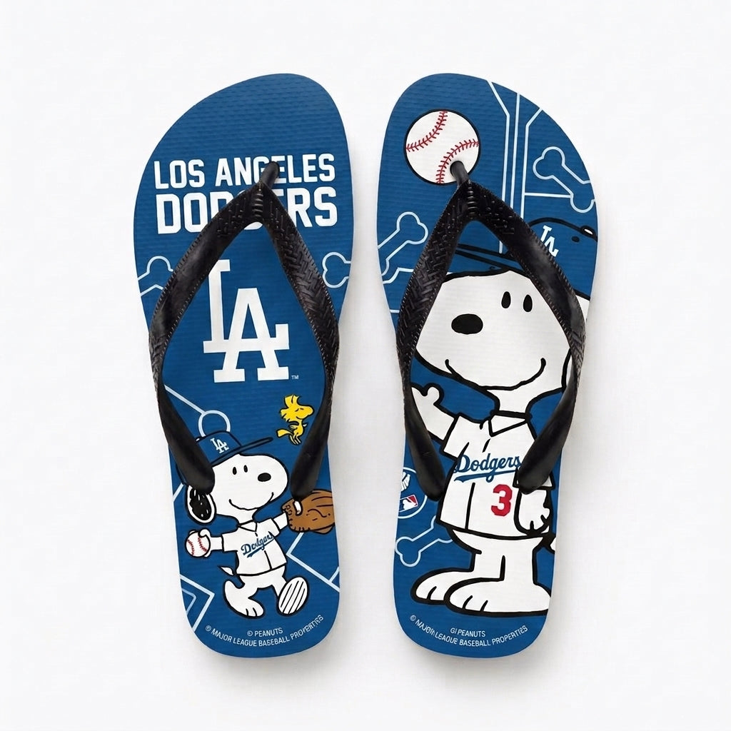 Cartoon Beagle Baseball Flip Flops, Sport Fan Sandals | 30 Teams Available
