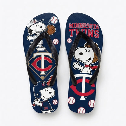 Cartoon Beagle Baseball Flip Flops, Sport Fan Sandals | 30 Teams Available