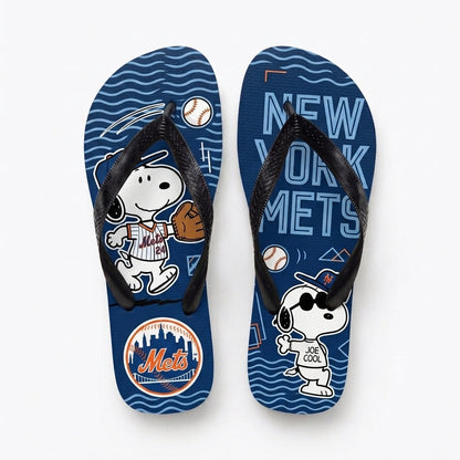 Cartoon Beagle Baseball Flip Flops, Sport Fan Sandals | 30 Teams Available