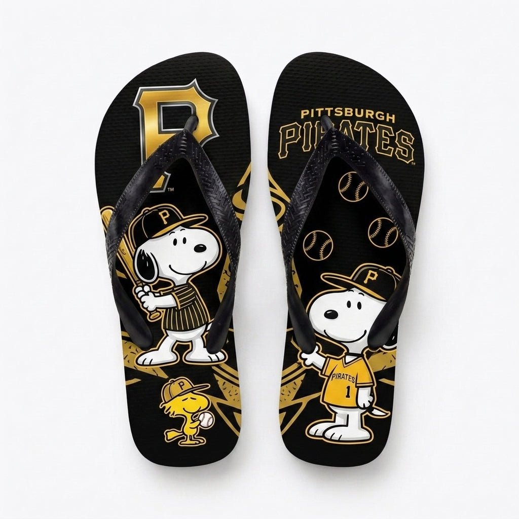 Cartoon Beagle Baseball Flip Flops, Sport Fan Sandals | 30 Teams Available