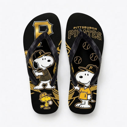 Cartoon Beagle Baseball Flip Flops, Sport Fan Sandals | 30 Teams Available