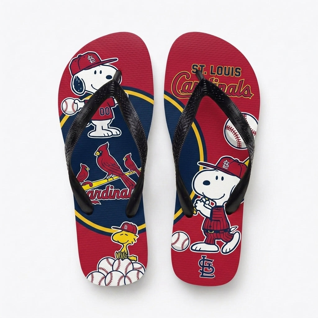 Cartoon Beagle Baseball Flip Flops, Sport Fan Sandals | 30 Teams Available