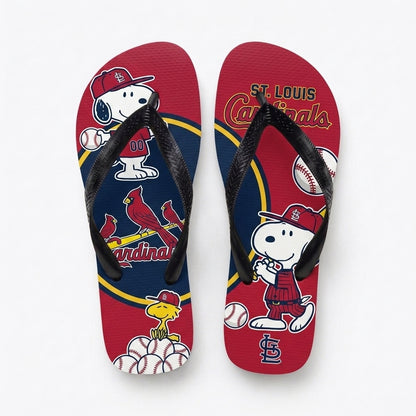 Cartoon Beagle Baseball Flip Flops, Sport Fan Sandals | 30 Teams Available