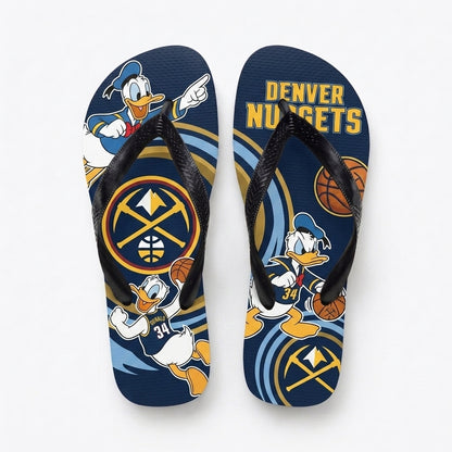 Cartoon Duck Basketball Flip Flops, Sport Fan Sandals | 30 Teams Available