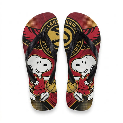 Cartoon Beagle Basketball Flip Flops, Sport Fan Sandals | 30 Teams Available