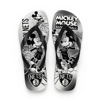 Cartoon Mouse Basketball Flip Flops, Sport Fan Sandals | 30 Teams Available