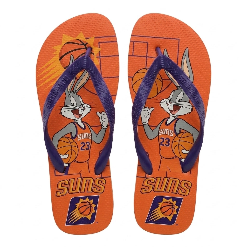 Cartoon Beagle Basketball Flip Flops, Sport Fan Sandals | 30 Teams Available