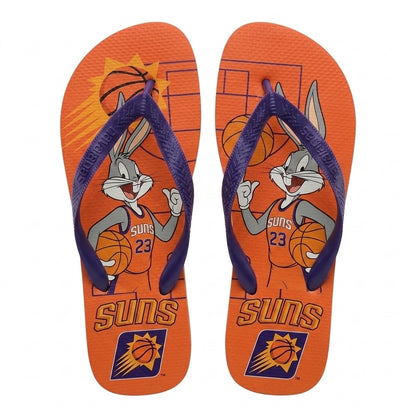 Cartoon Beagle Basketball Flip Flops, Sport Fan Sandals | 30 Teams Available