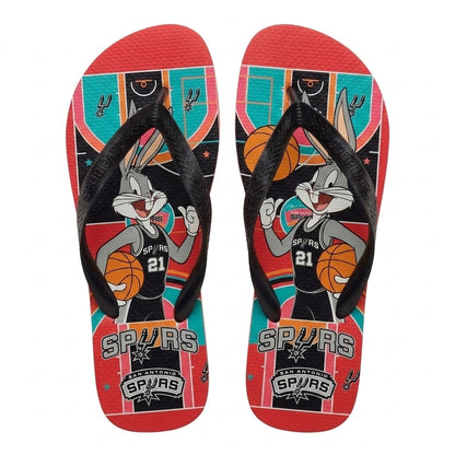 Cartoon Beagle Basketball Flip Flops, Sport Fan Sandals | 30 Teams Available