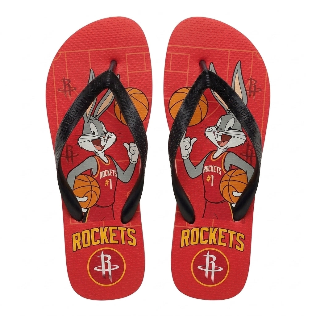 Cartoon Beagle Basketball Flip Flops, Sport Fan Sandals | 30 Teams Available
