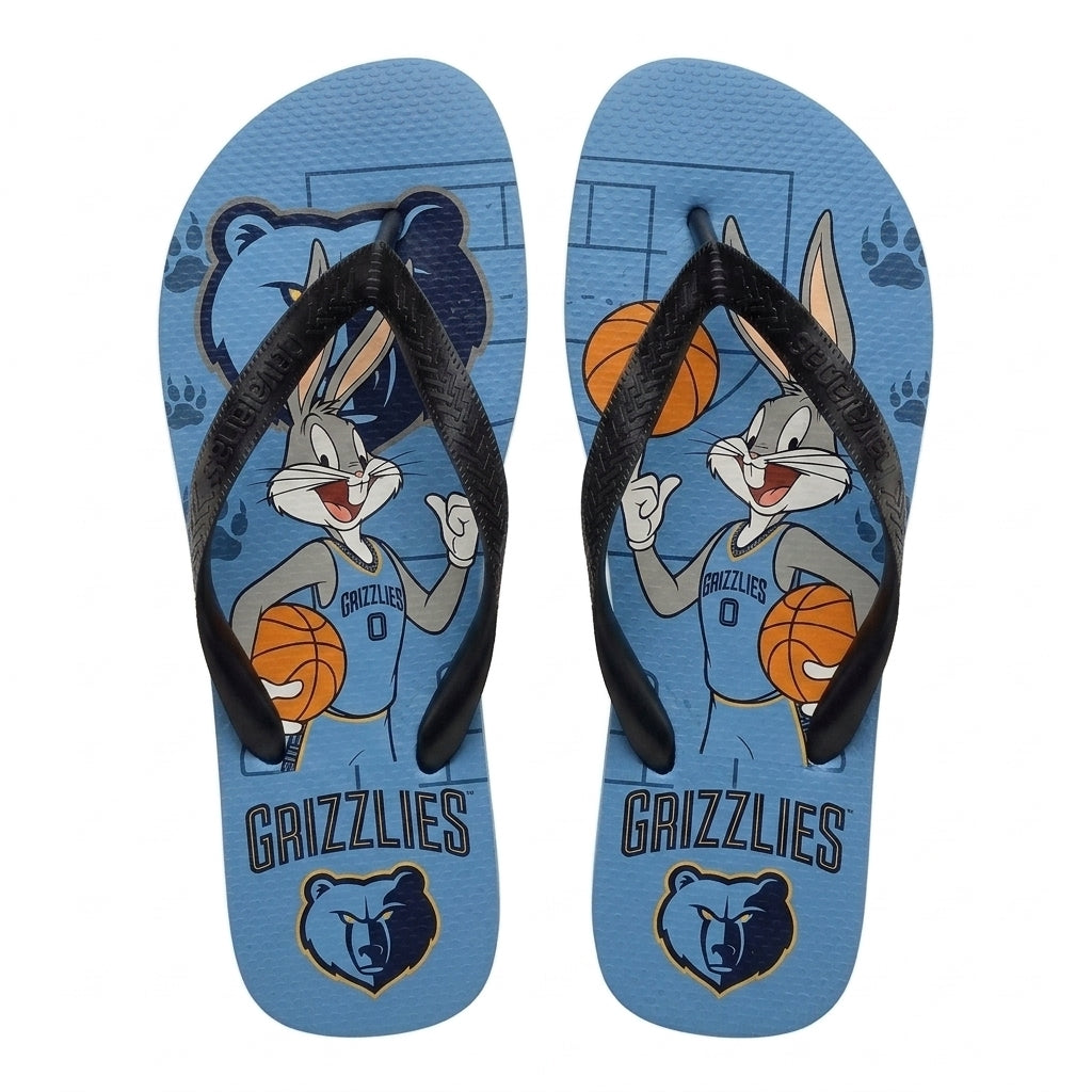 Cartoon Beagle Basketball Flip Flops, Sport Fan Sandals | 30 Teams Available