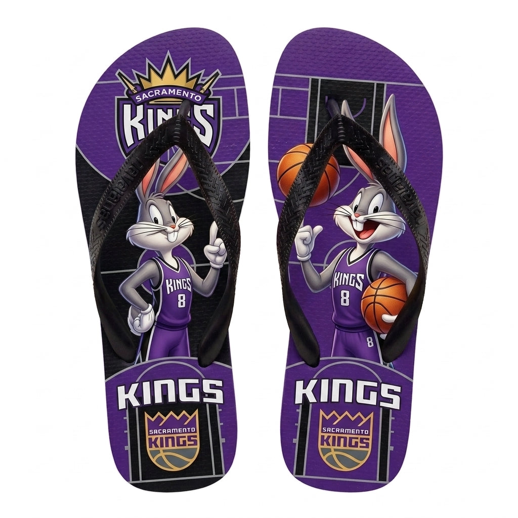 Cartoon Beagle Basketball Flip Flops, Sport Fan Sandals | 30 Teams Available