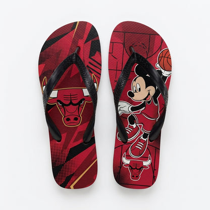 Cartoon Mouse Basketball Flip Flops, Sport Fan Sandals | 30 Teams Available