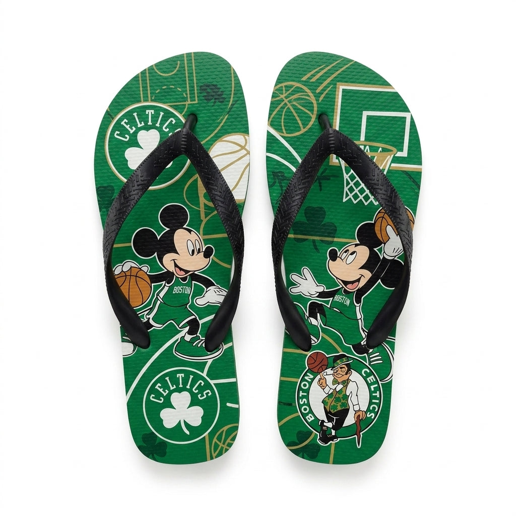Cartoon Mouse Basketball Flip Flops, Sport Fan Sandals | 30 Teams Available