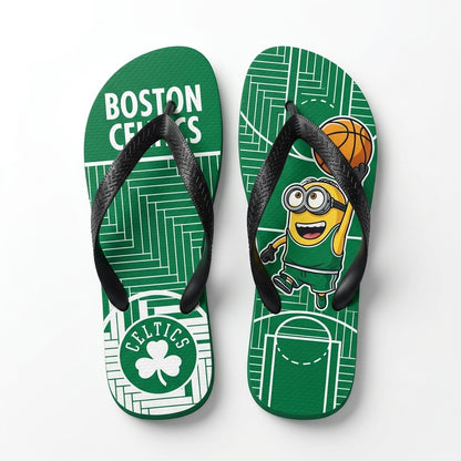 Cartoon Yellow Character Basketball Flip Flops, Sport Fan Sandals | 30 Teams Available