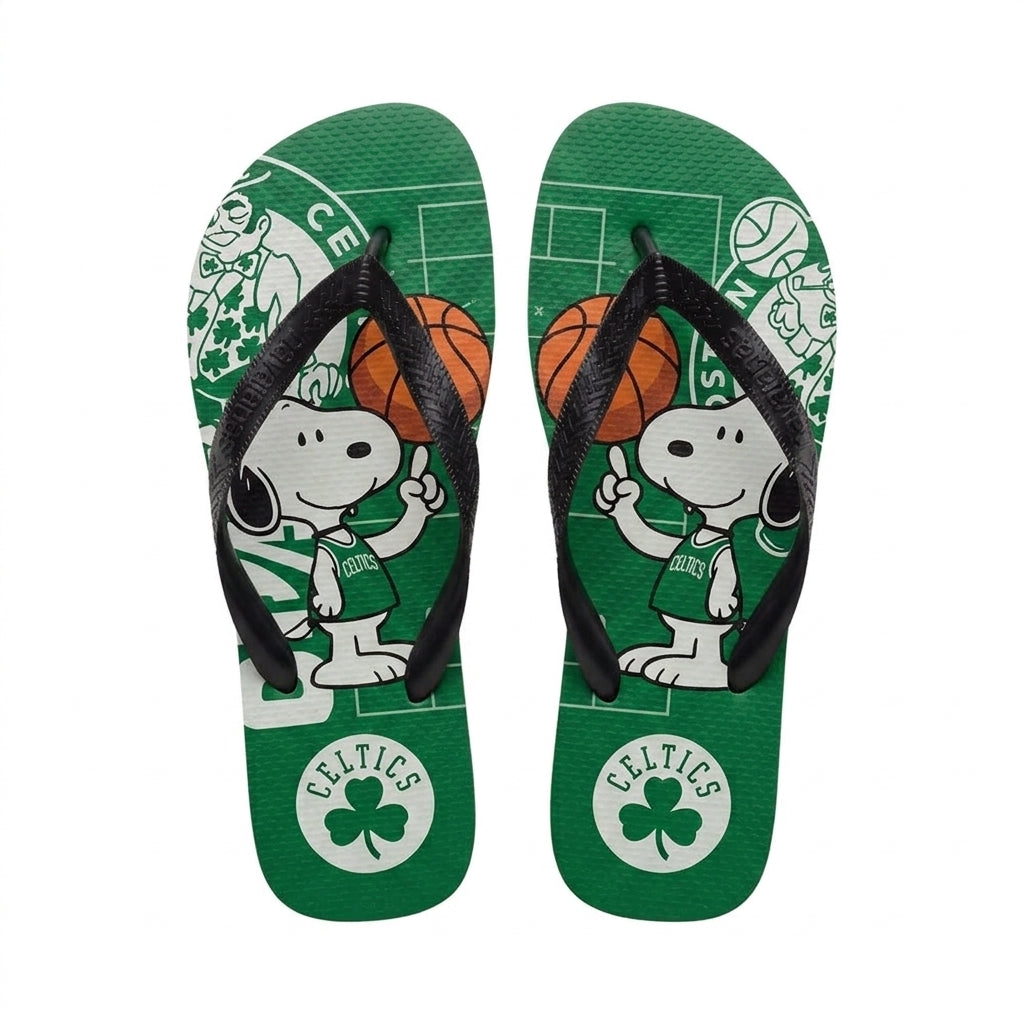 Cartoon Beagle Basketball Flip Flops, Sport Fan Sandals | 30 Teams Available