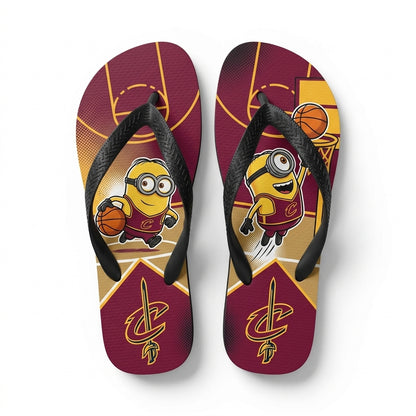 Cartoon Yellow Character Basketball Flip Flops, Sport Fan Sandals | 30 Teams Available