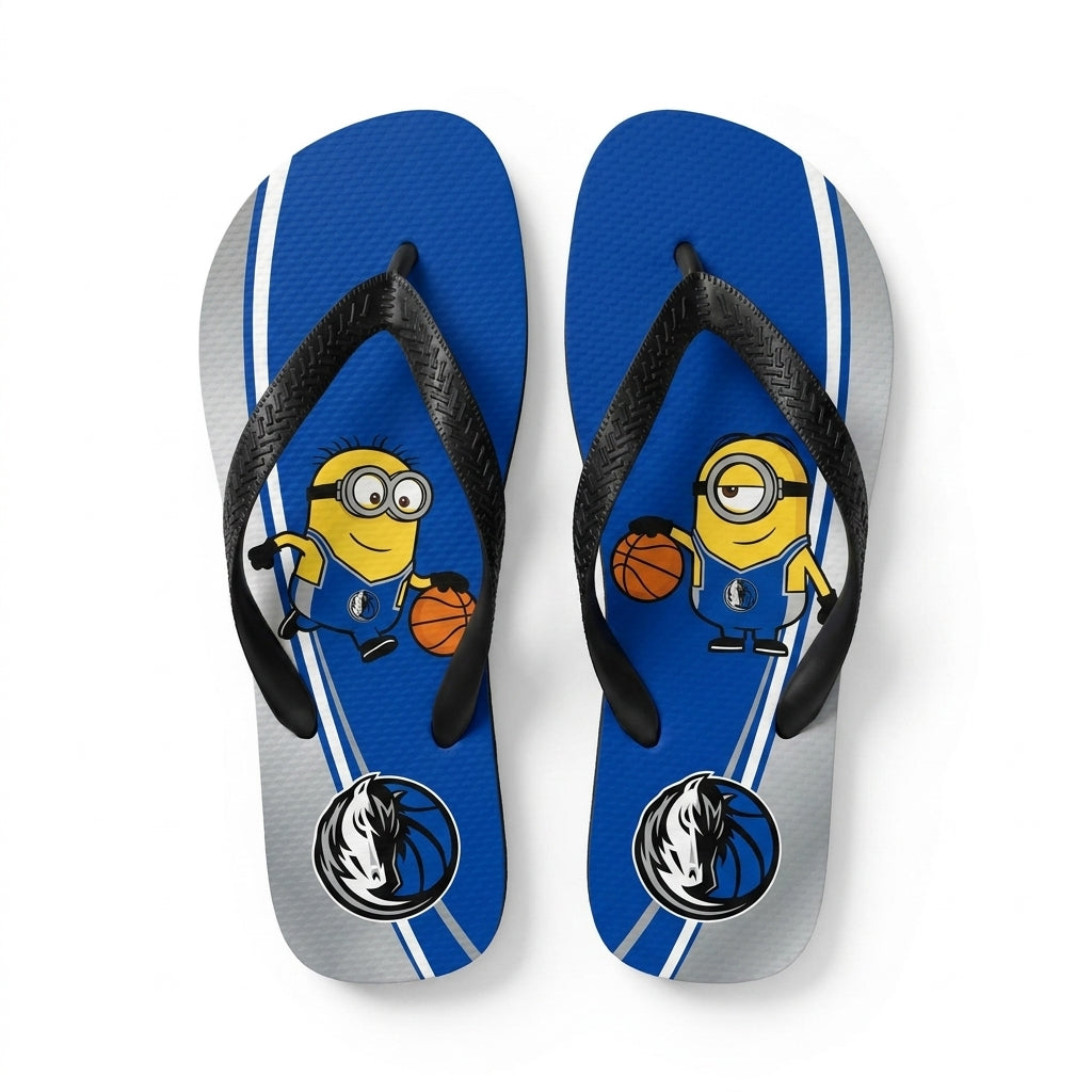 Cartoon Yellow Character Basketball Flip Flops, Sport Fan Sandals | 30 Teams Available