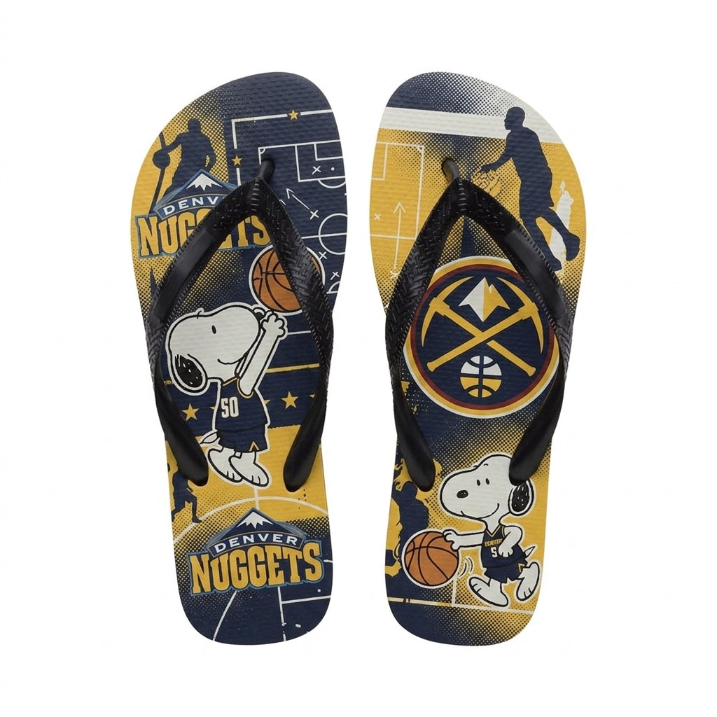 Cartoon Beagle Basketball Flip Flops, Sport Fan Sandals | 30 Teams Available