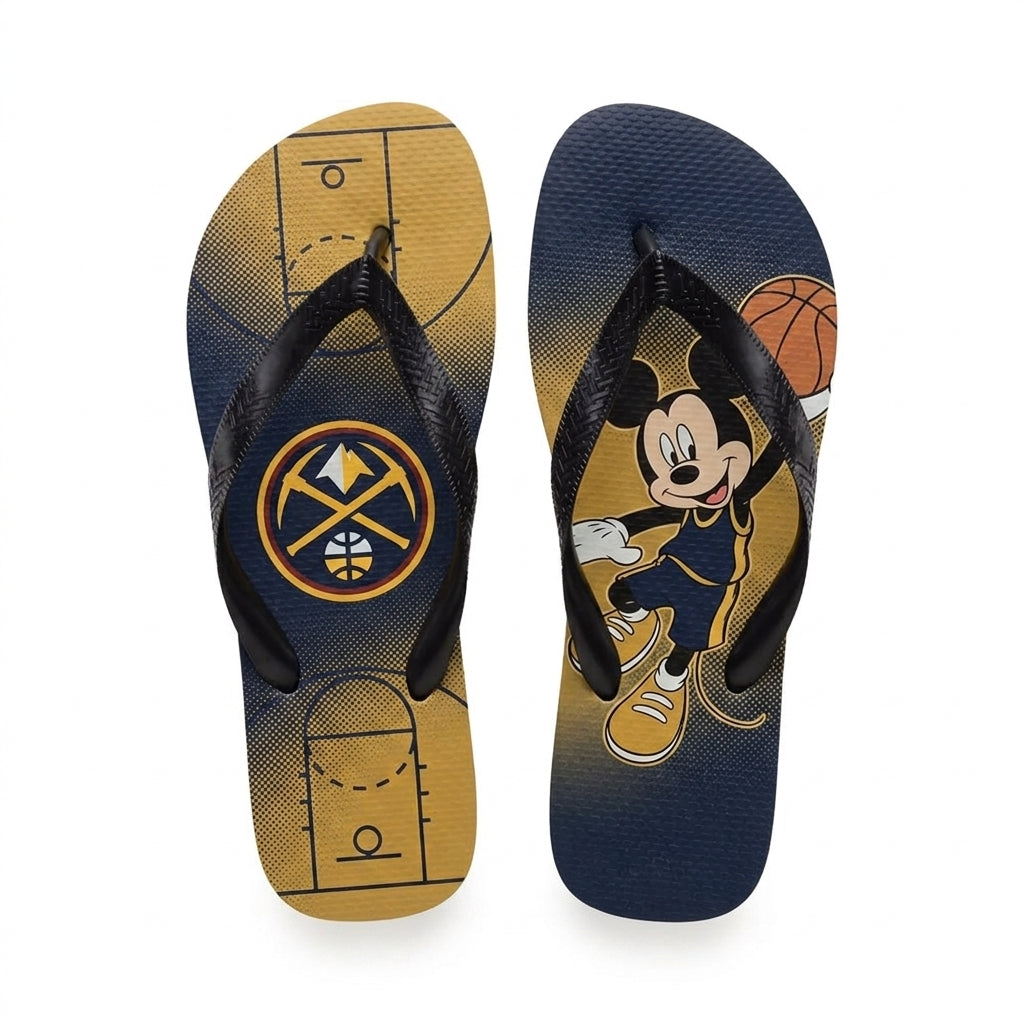Cartoon Mouse Basketball Flip Flops, Sport Fan Sandals | 30 Teams Available