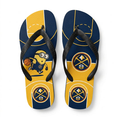 Cartoon Yellow Character Basketball Flip Flops, Sport Fan Sandals | 30 Teams Available