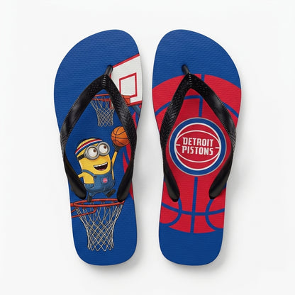 Cartoon Yellow Character Basketball Flip Flops, Sport Fan Sandals | 30 Teams Available