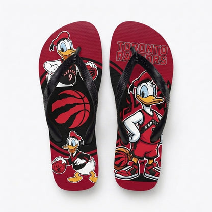 Cartoon Duck Basketball Flip Flops, Sport Fan Sandals | 30 Teams Available