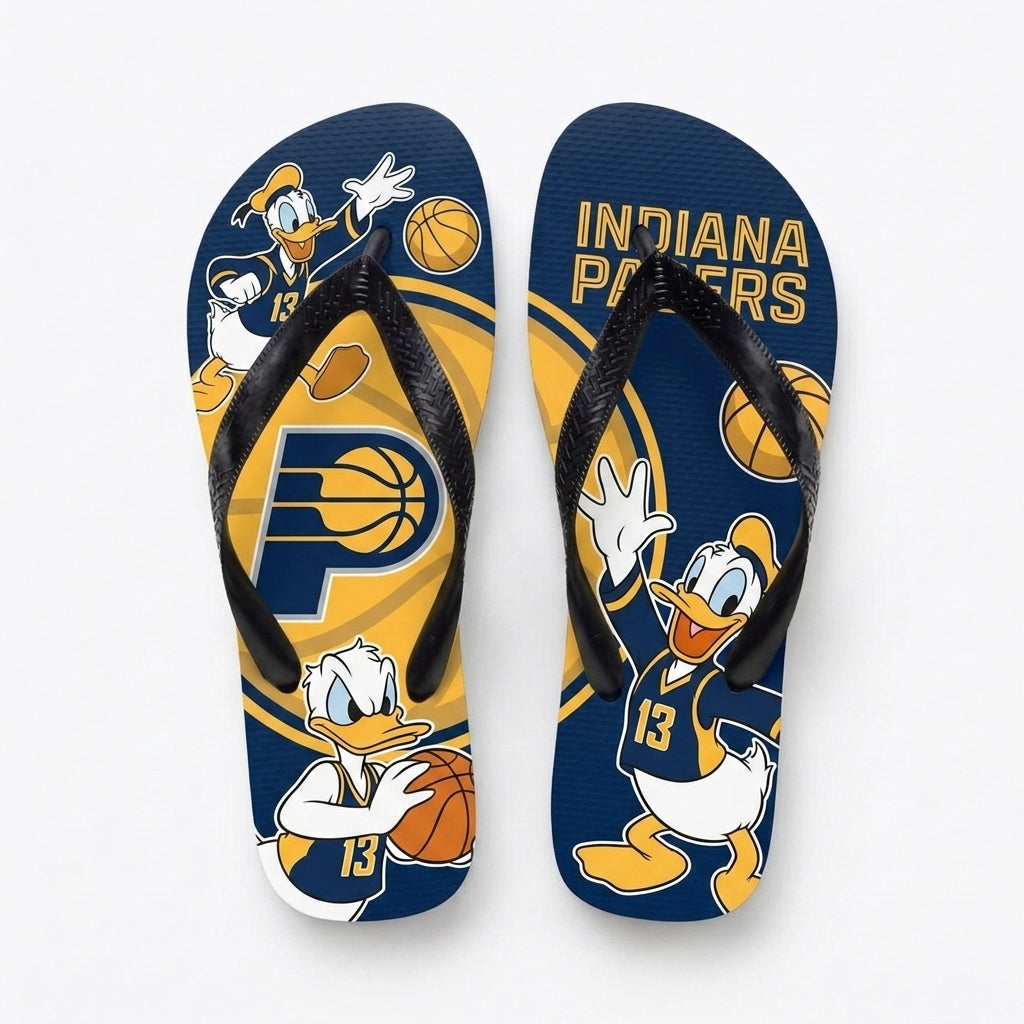 Cartoon Duck Basketball Flip Flops, Sport Fan Sandals | 30 Teams Available