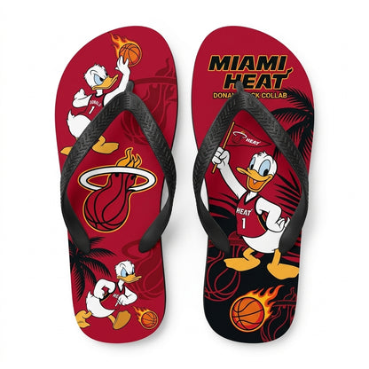 Cartoon Duck Basketball Flip Flops, Sport Fan Sandals | 30 Teams Available