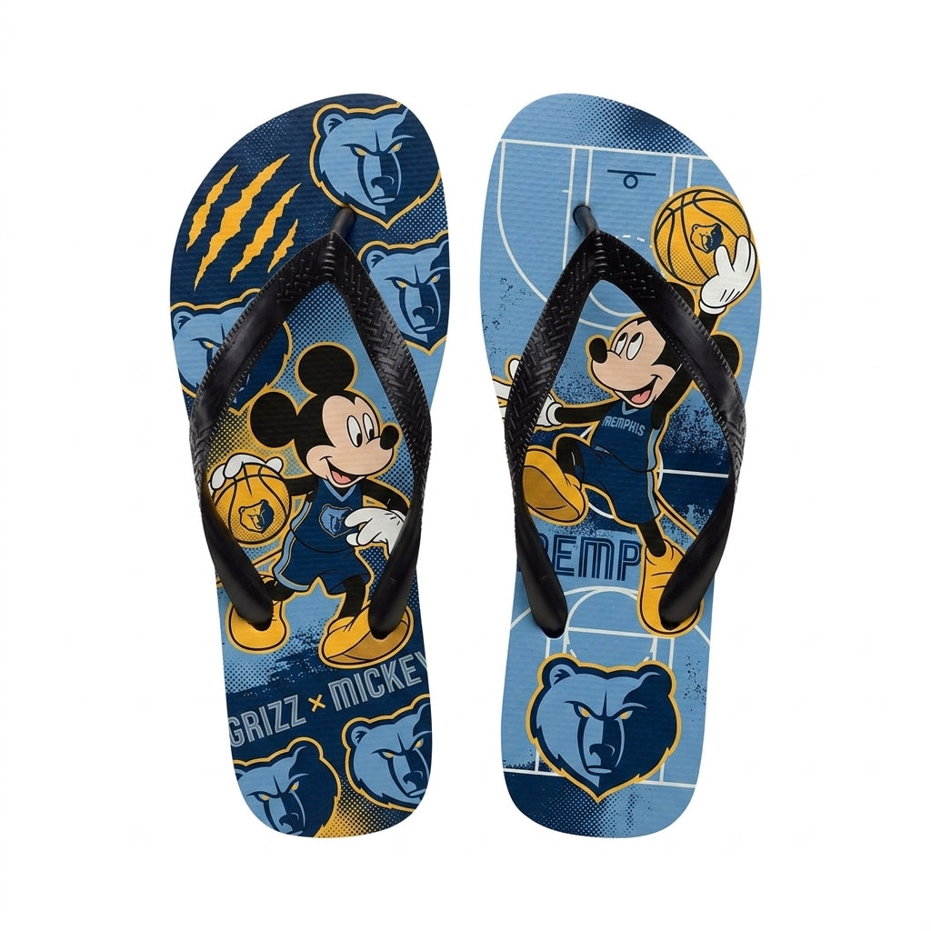 Cartoon Mouse Basketball Flip Flops, Sport Fan Sandals | 30 Teams Available