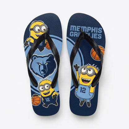 Cartoon Yellow Character Basketball Flip Flops, Sport Fan Sandals | 30 Teams Available