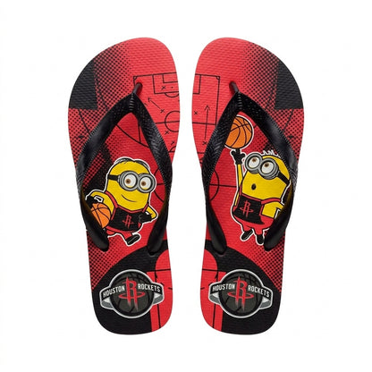 Cartoon Yellow Character Basketball Flip Flops, Sport Fan Sandals | 30 Teams Available