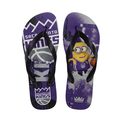 Cartoon Yellow Character Basketball Flip Flops, Sport Fan Sandals | 30 Teams Available