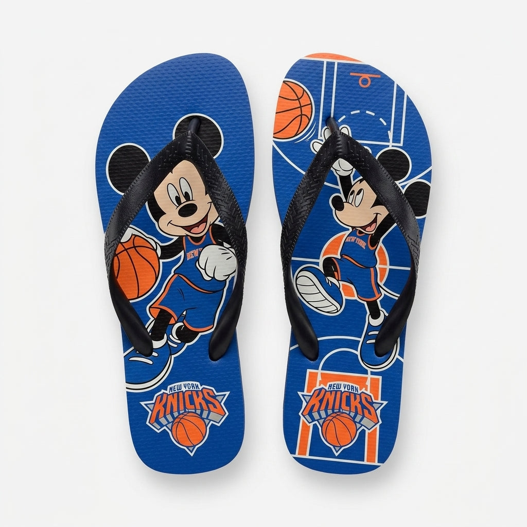 Cartoon Mouse Basketball Flip Flops, Sport Fan Sandals | 30 Teams Available