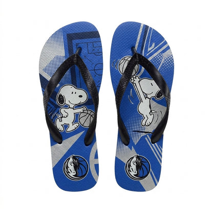 Cartoon Beagle Basketball Flip Flops, Sport Fan Sandals | 30 Teams Available