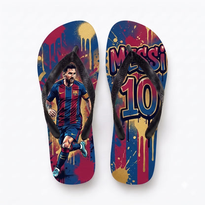 Argentina No.10 Legend Flip-Flops | Special Football Fan Sandals, Iconic Soccer Summer Beach Slippers