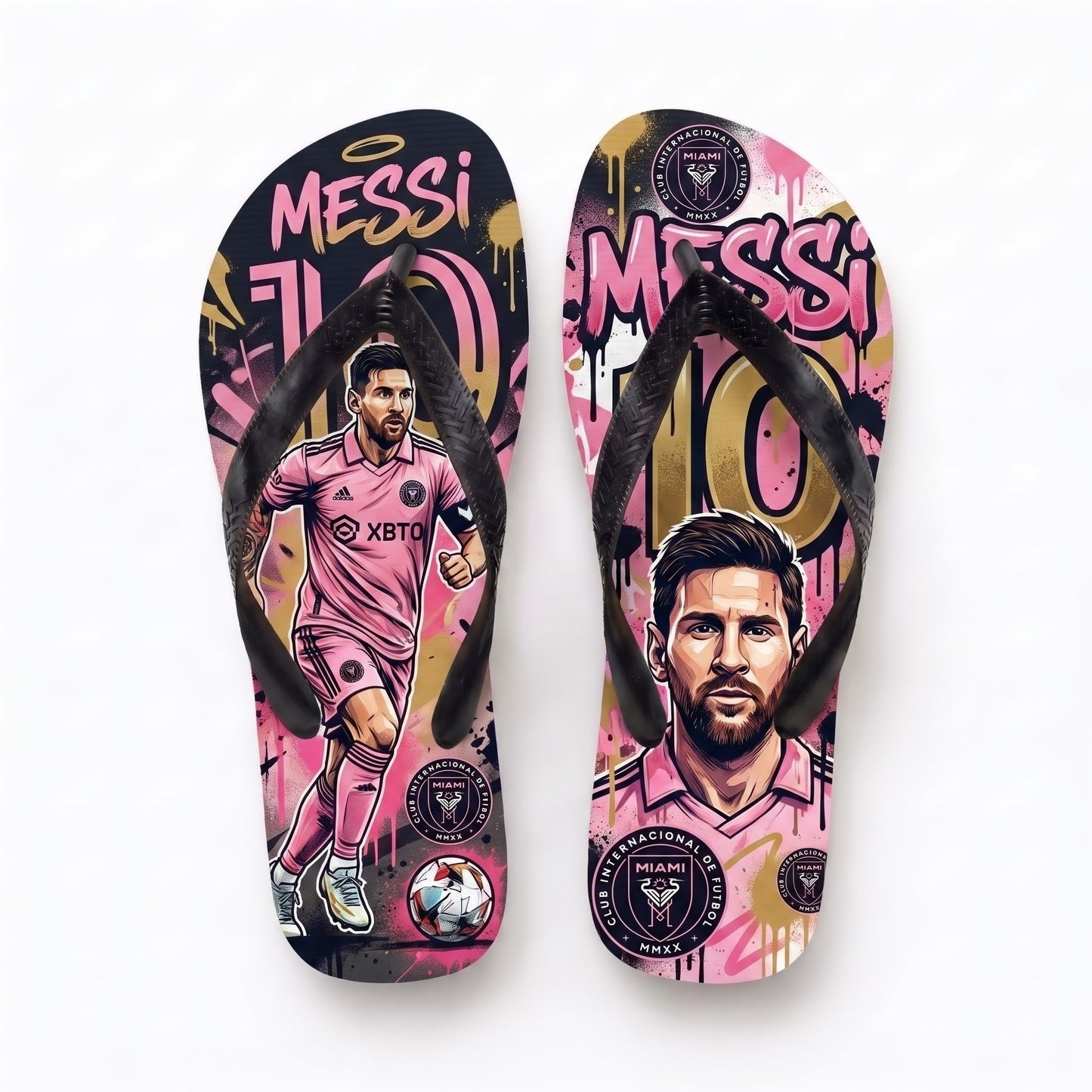 Argentina No.10 Legend Flip-Flops | Special Football Fan Sandals, Iconic Soccer Summer Beach Slippers