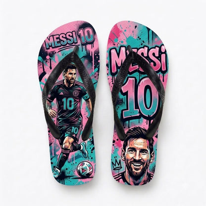 Argentina No.10 Legend Flip-Flops | Special Football Fan Sandals, Iconic Soccer Summer Beach Slippers