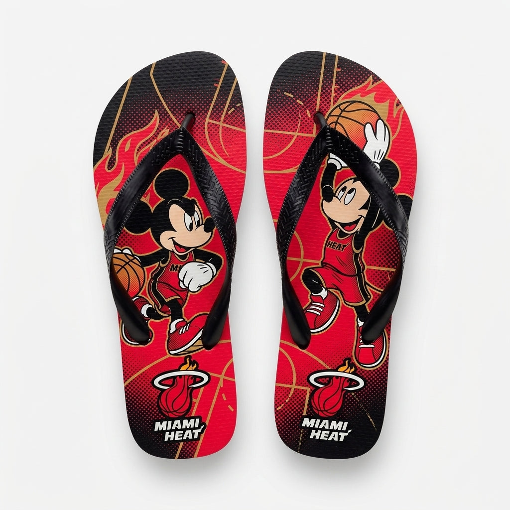 Cartoon Mouse Basketball Flip Flops, Sport Fan Sandals | 30 Teams Available