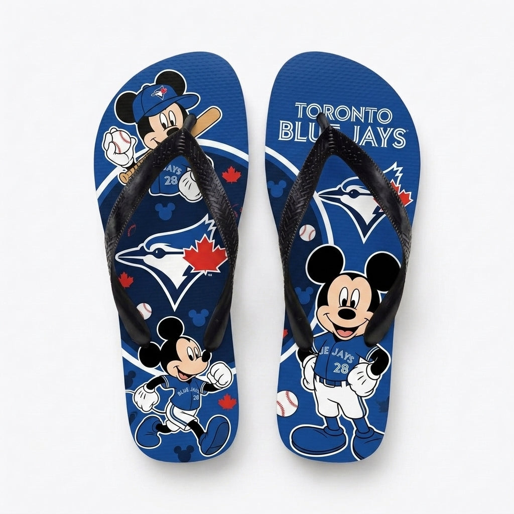 Cartoon Mouse Baseball Flip Flops, Sport Fan Sandals | 30 Teams Available