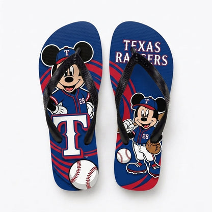 Cartoon Mouse Baseball Flip Flops, Sport Fan Sandals | 30 Teams Available