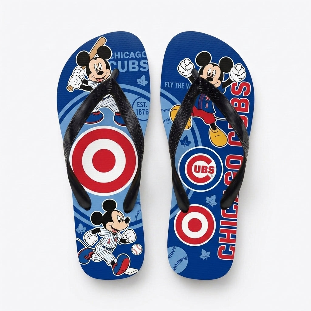 Cartoon Mouse Baseball Flip Flops, Sport Fan Sandals | 30 Teams Available